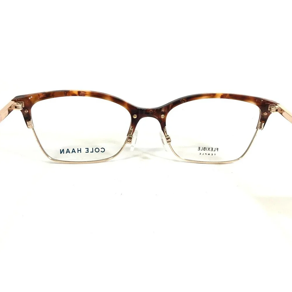Cole Haan Eyeglasses Frames CH5029 239 Pink Tortoise Gold Cat Eye 53-18-135